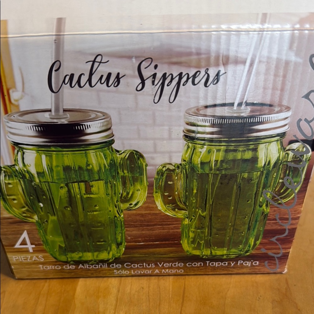 Cactus Sippers Green Glass Set